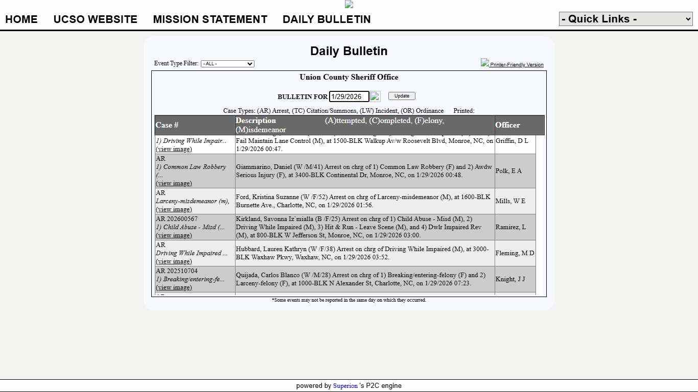 Union County Sheriff Office P2C